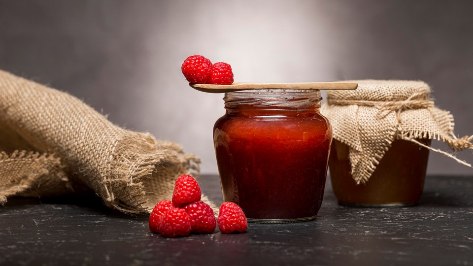 front-view-raspberry-jam-jars