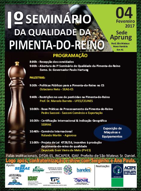 Incaper participa de seminário sobre qualidade da pimenta-do-reino em São Mateus.
